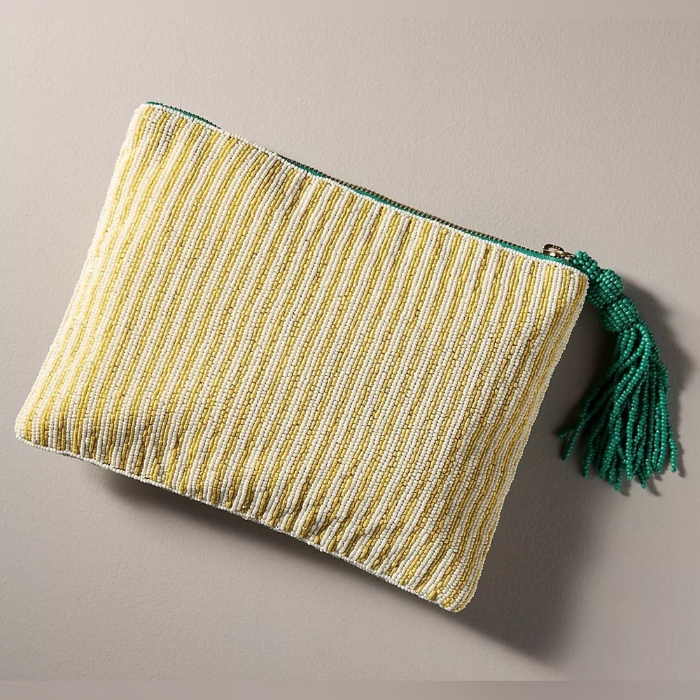 NWT - Anthropologie The Fiona Large Beaded Pouch - Picture 3 of 15